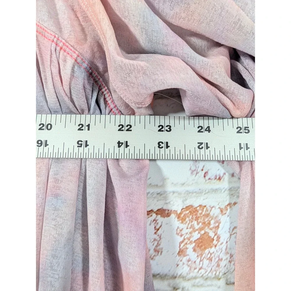 Free People Cold Shoulder Tunic Women XS Pink Tie Dye Boho Long Sleeve Top